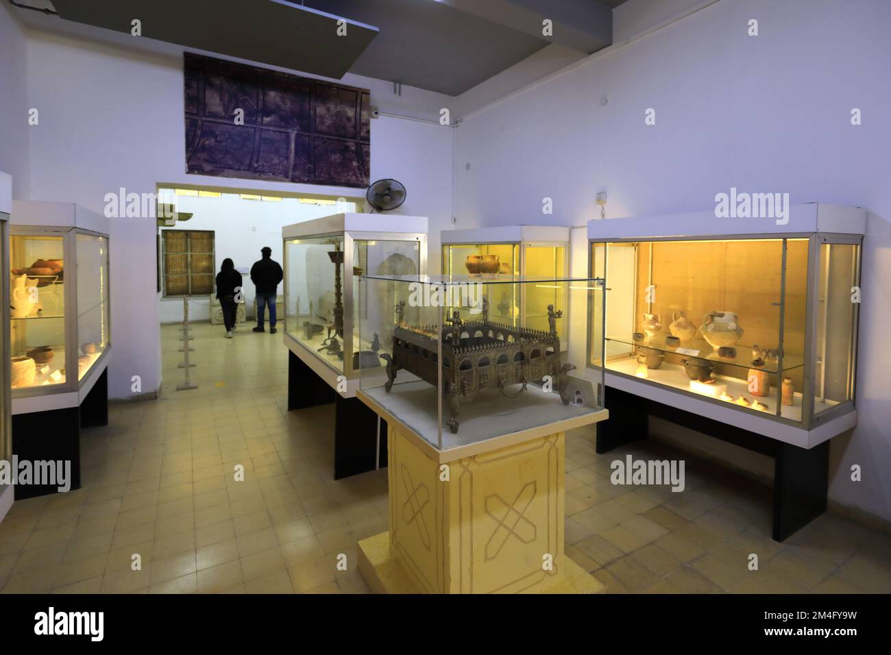 The interior of the museum of archaeology in the Citadel, Amman city ...