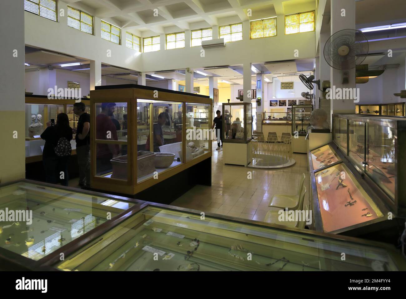 The interior of the museum of archaeology in the Citadel, Amman city ...