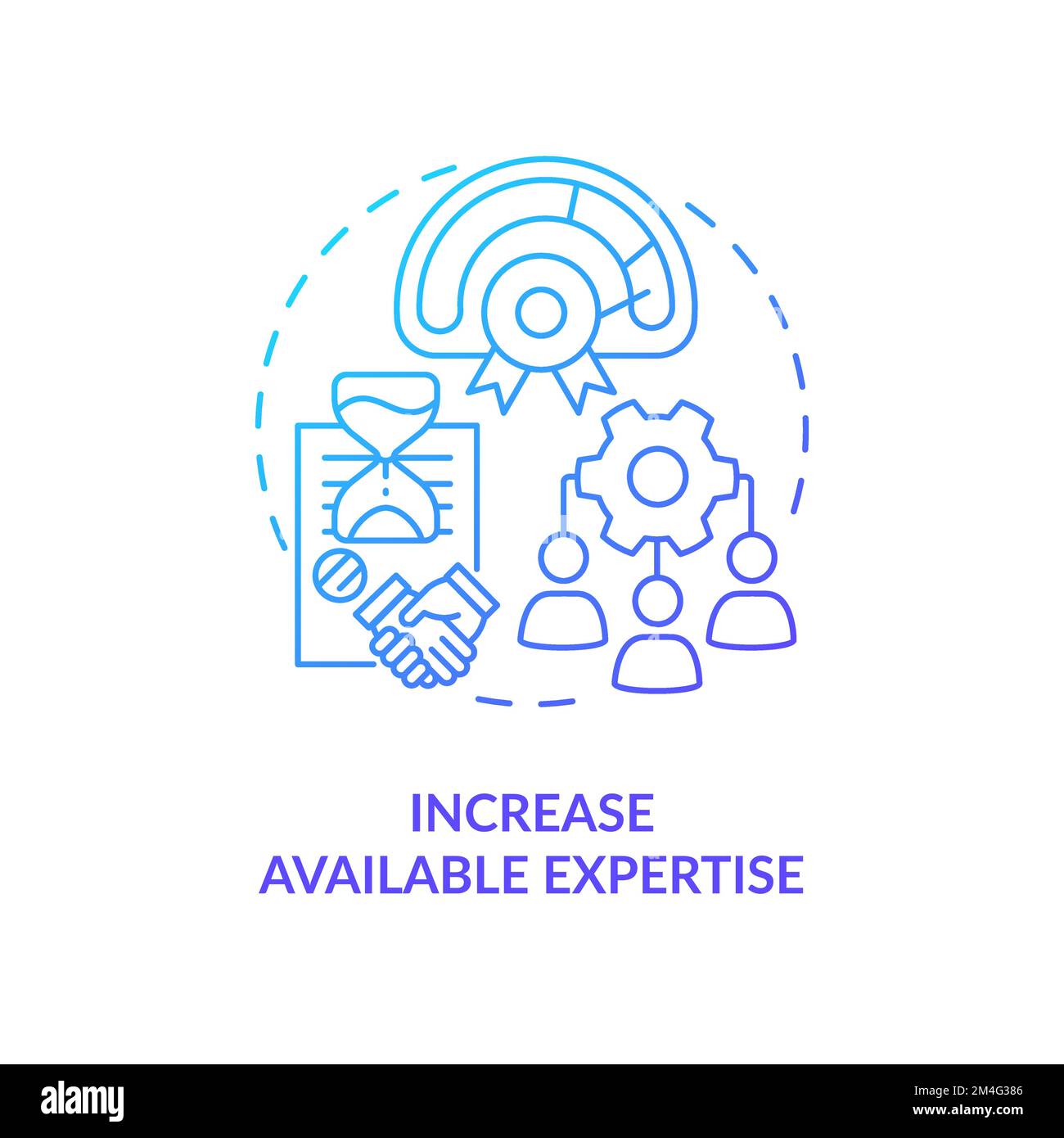 Increase available expertise blue gradient concept icon Stock Vector