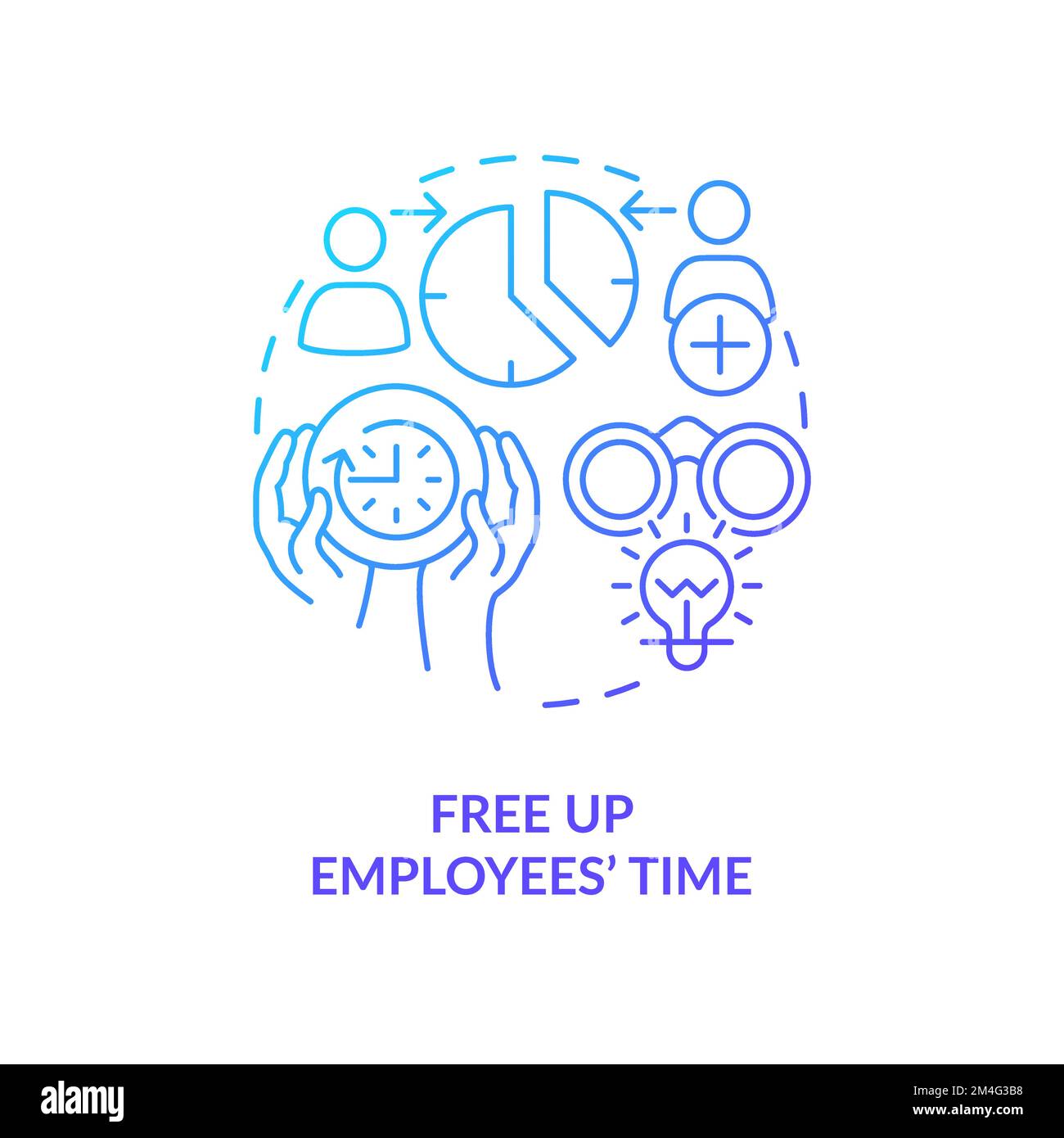 Free up employees time blue gradient concept icon Stock Vector