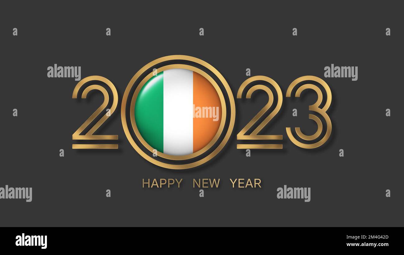 Happy New Year 2023 Ireland Flag Stock Photo Alamy