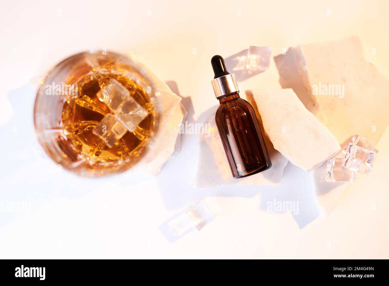 Man Beard oil. MOCKUP bottle Brown bottle Stock Photo