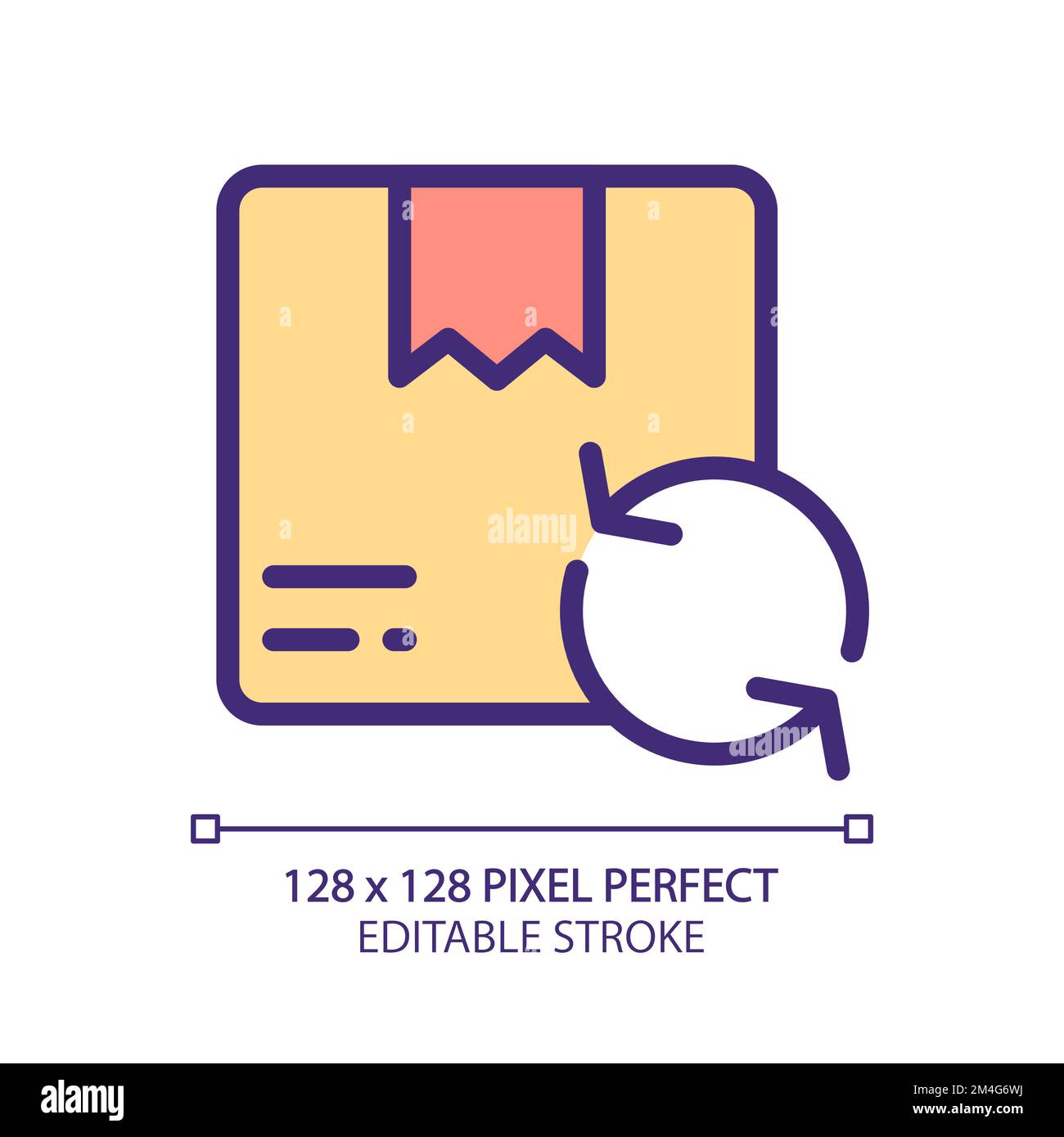 Exchange parcel pixel perfect RGB color icon Stock Vector