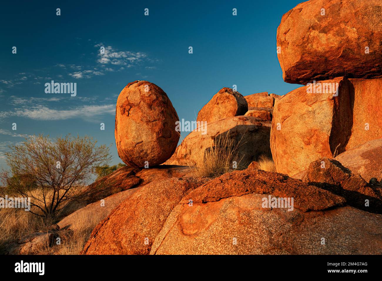 Famous Devils Marbles at Tennant Creek. Stock Photo