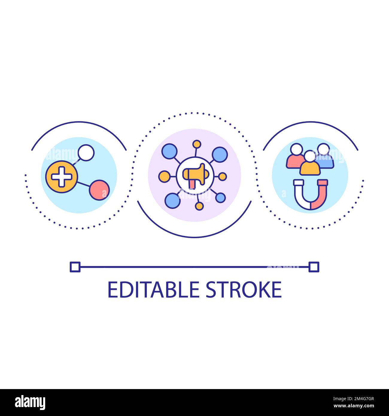 Promotional campaign loop concept icon Stock Vector