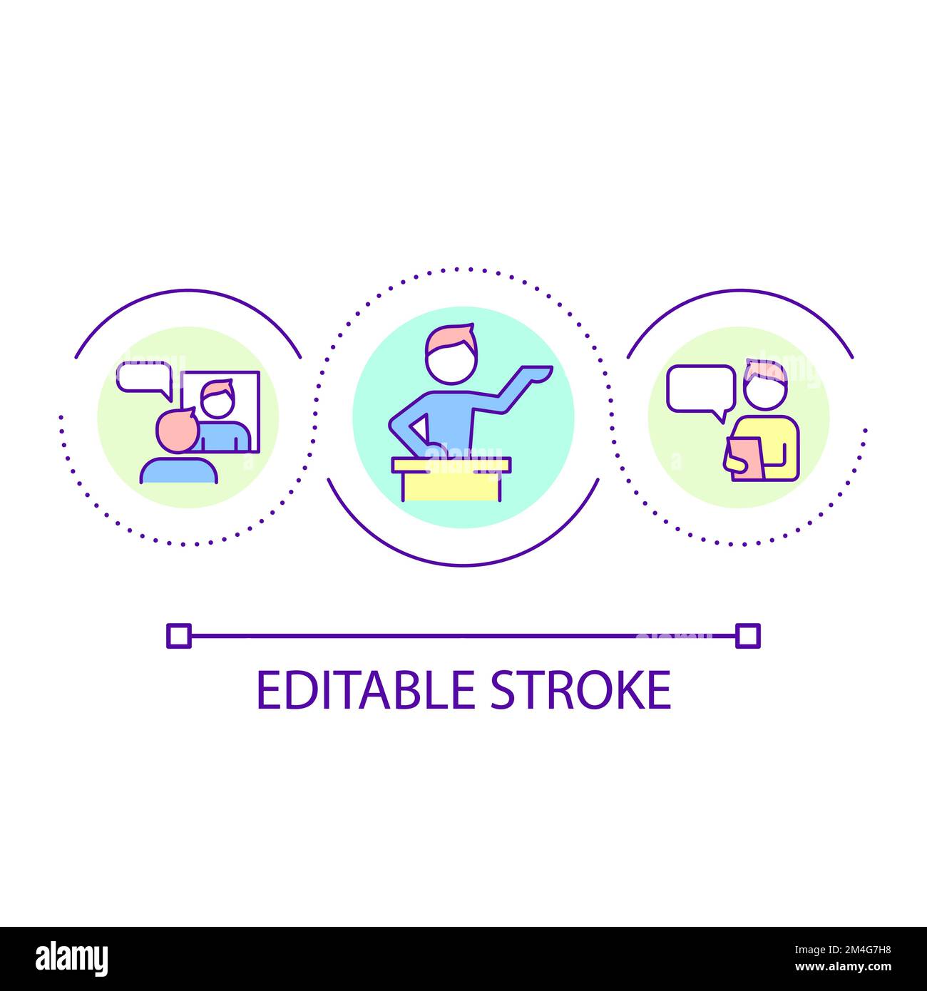 Preparing for oral presentation loop concept icon Stock Vector Image ...