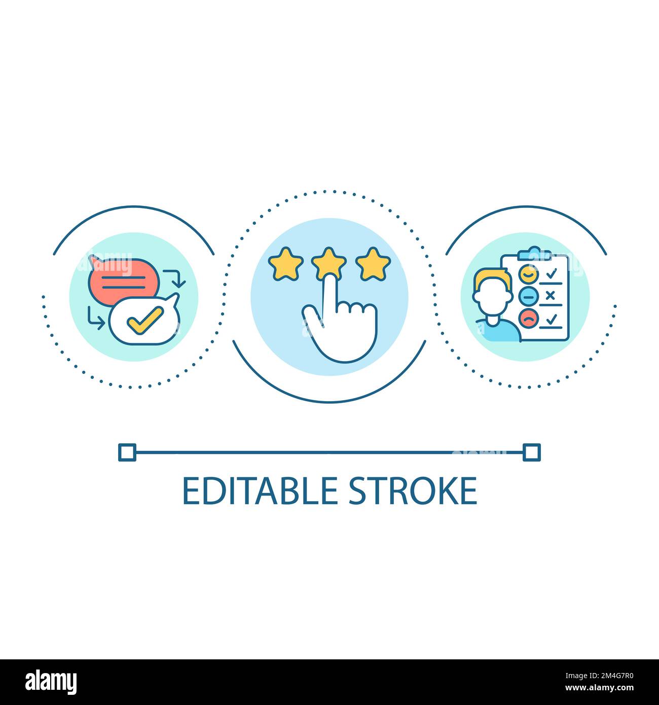 Customer service survey loop concept icon Stock Vector