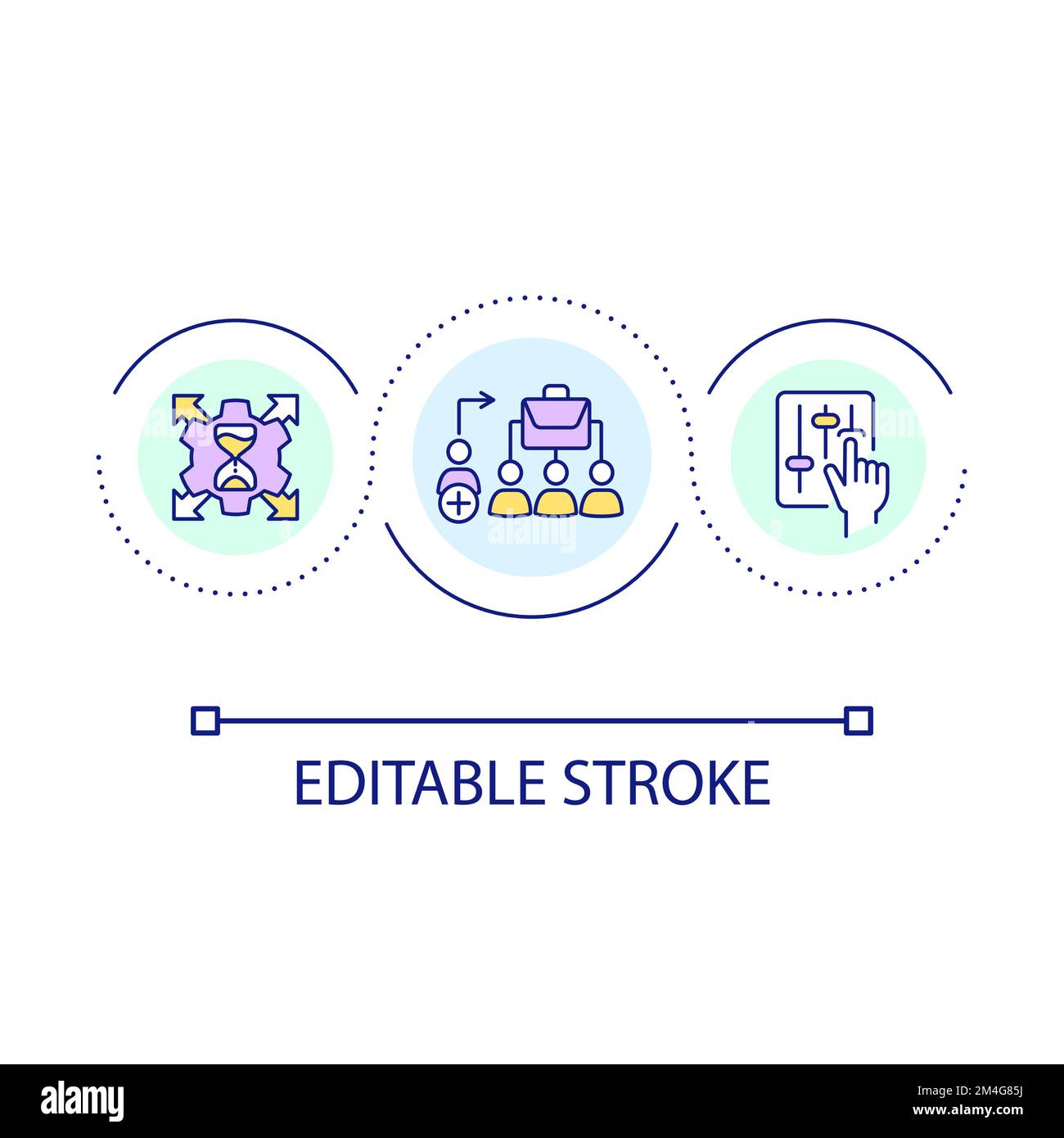 Human resource management loop concept icon Stock Vector