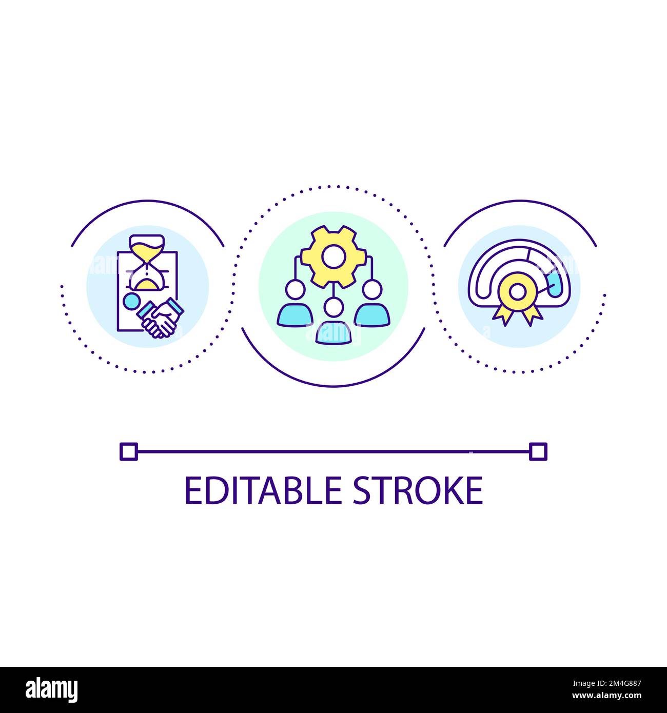 Increase productivity with permanent workers loop concept icon Stock Vector
