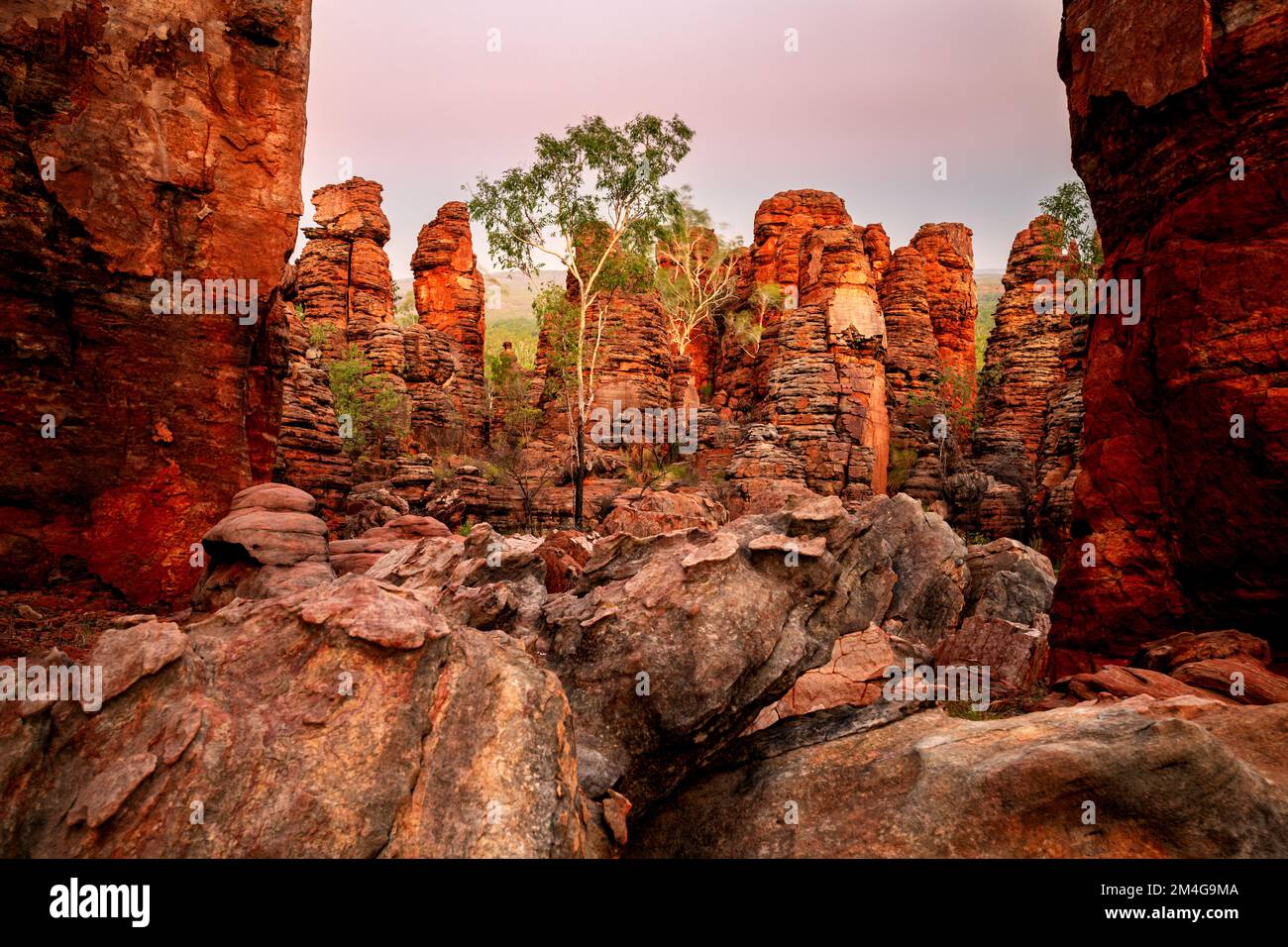 Rock formation of Lost City in Limmen National Park. Stock Photo