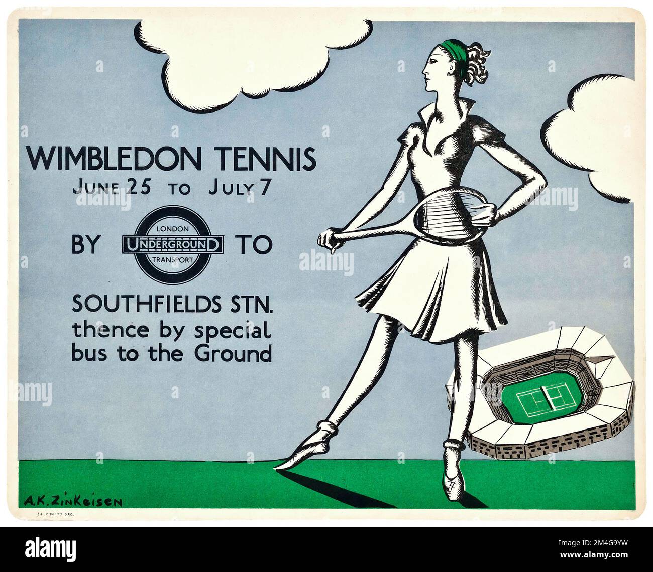 London underground poster wimbledon hires stock photography and images