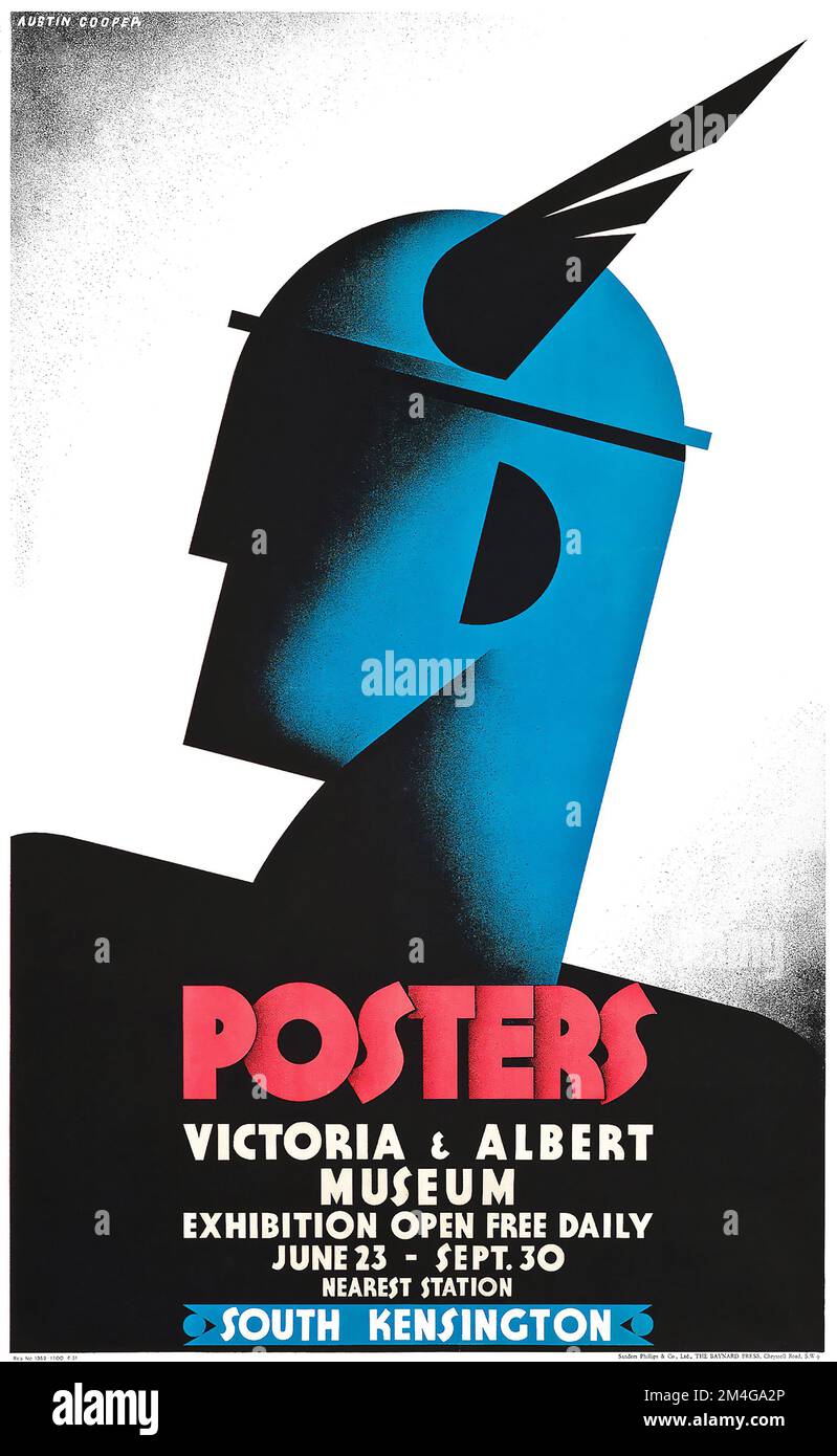 POSTERS AT THE VICTORIA & ALBERT MUSEUM - 1931 - Nearest station South Kensington  Stock Photo