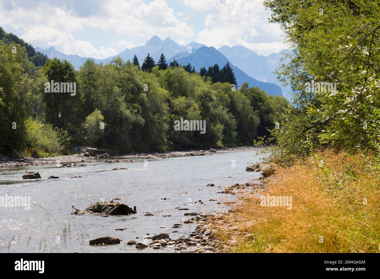 stream Iller near Fischen in Allgaeu, Germany, Bavaria, Allgaeu Stock Photo