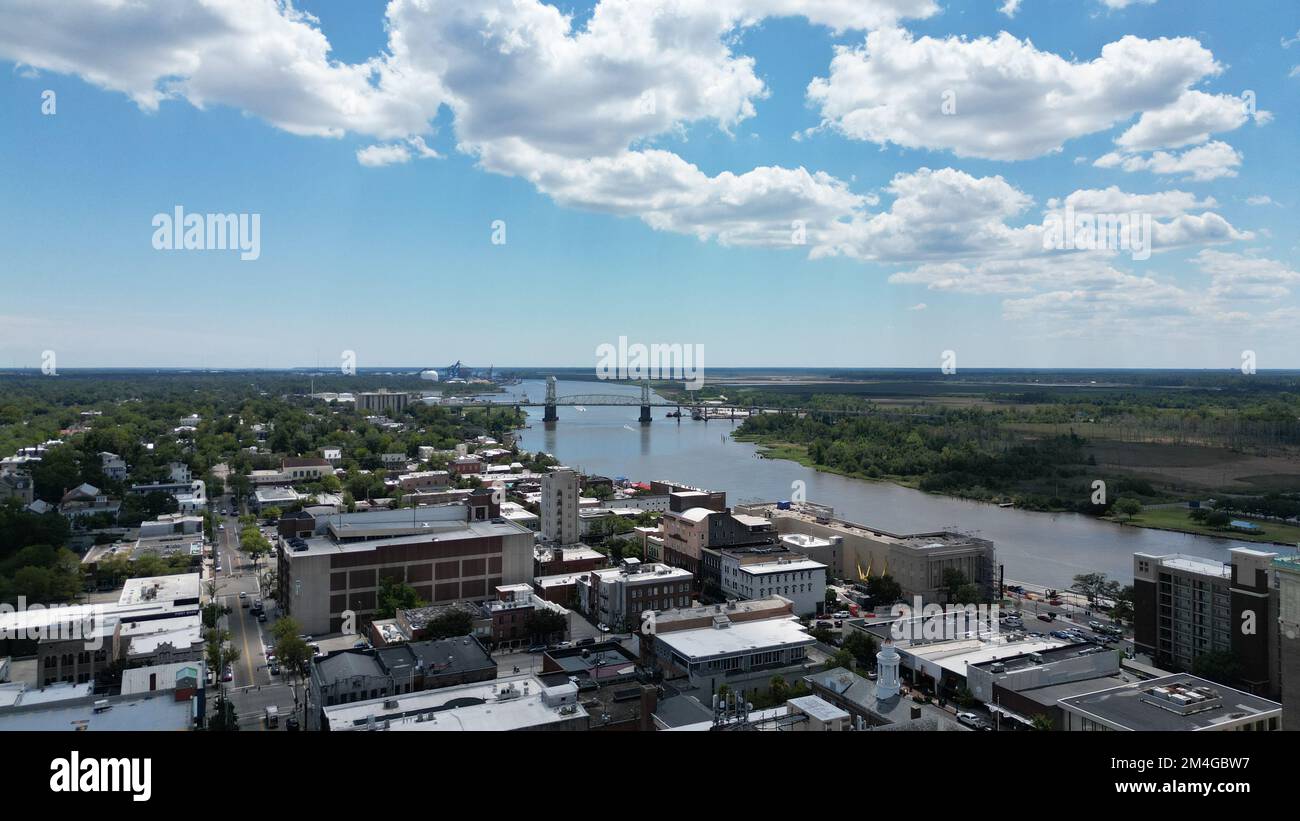 An aerial view of the downtown Wilmington, NC, USA Stock Photo - Alamy