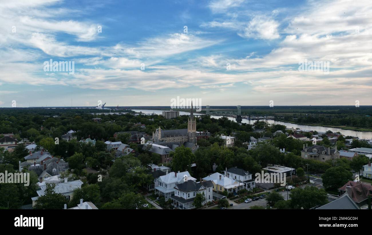 An aerial view of the downtown Wilmington, NC, USA Stock Photo - Alamy