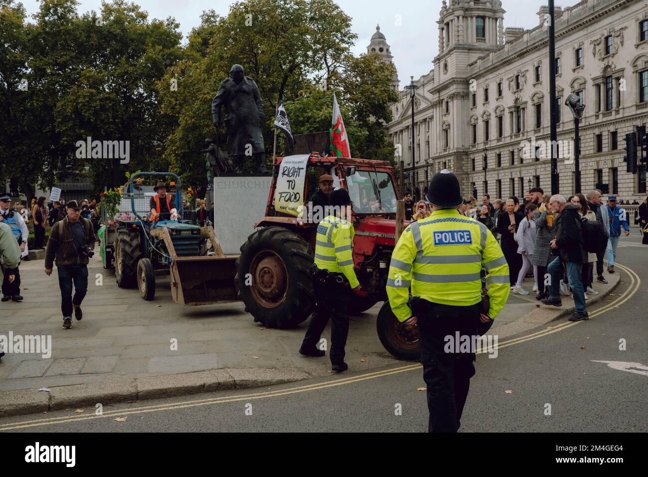 London, UK. 15 OCT, 2022. Farmers and supporters marched in Westminster demanding a better food and farming system in the UK, to save environmental land management schemes, and to protect nature. Stock Photo