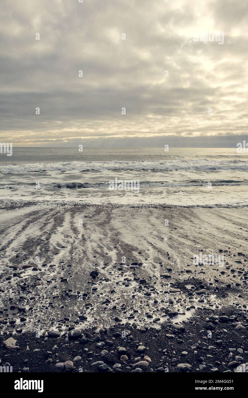 Foamy surfline of northern sea landscape photo Stock Photo