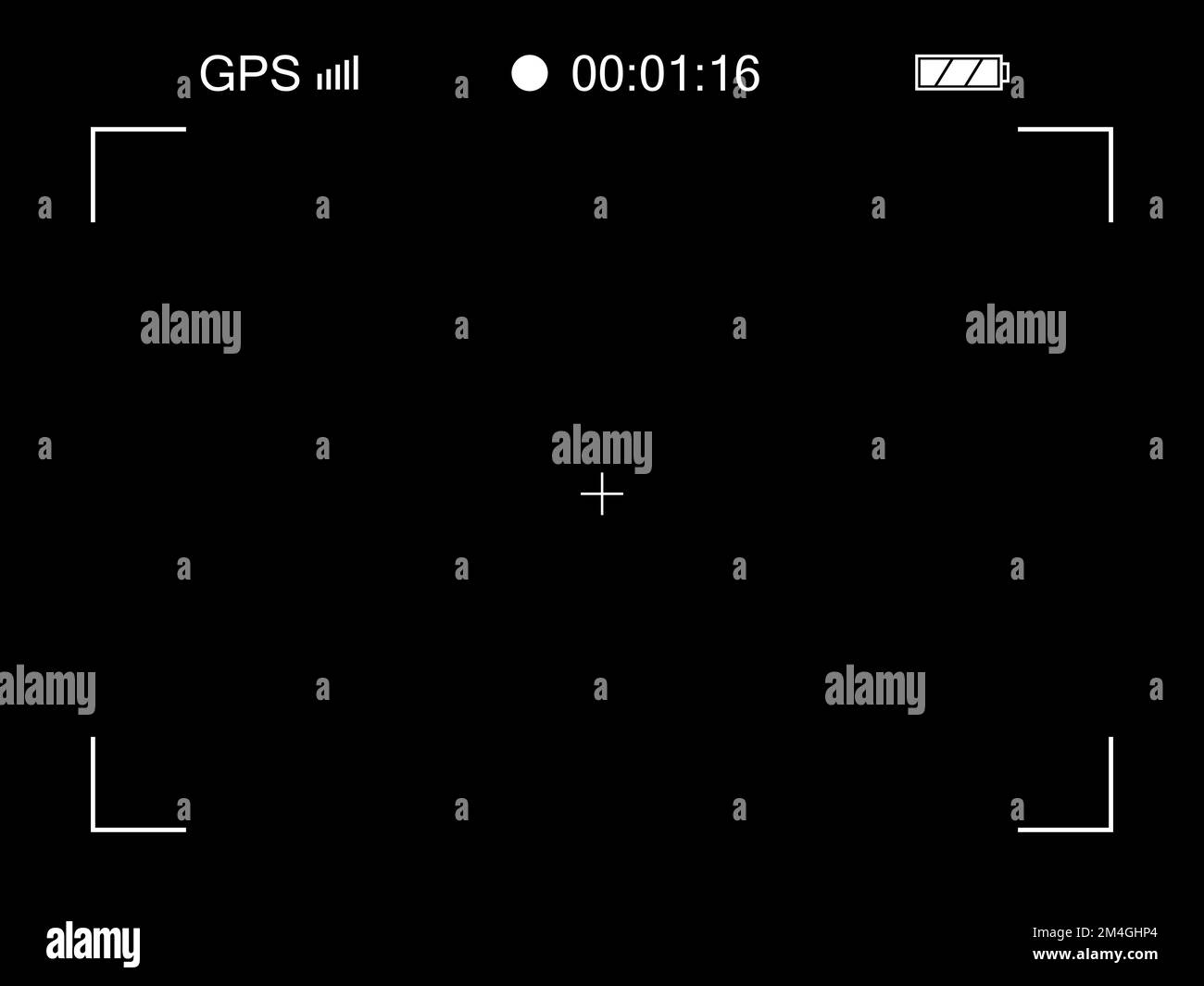 Focusing screen of the quadcopter camera viewfinder. Vector template of