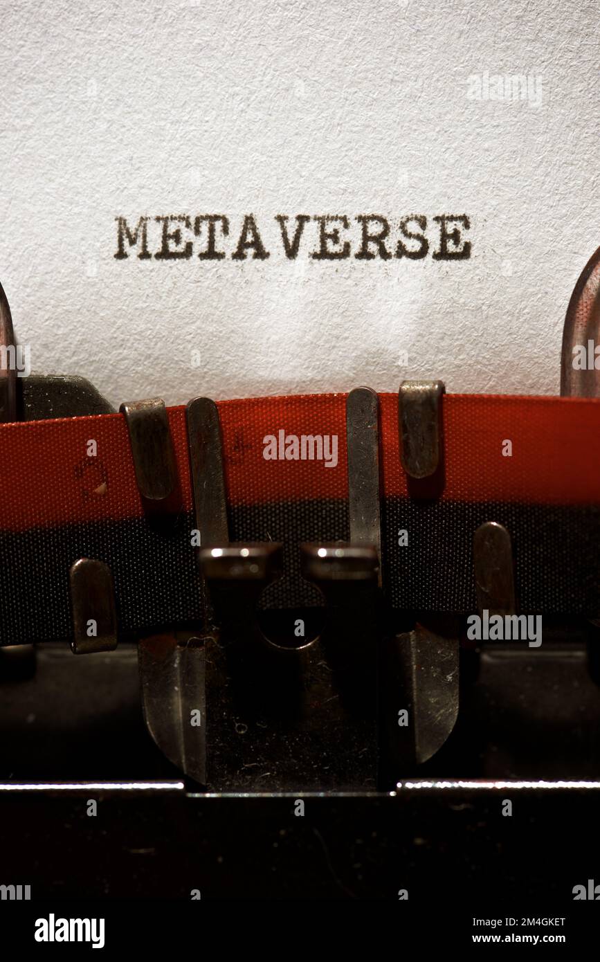 Metaverse word written with a typewriter. Stock Photo