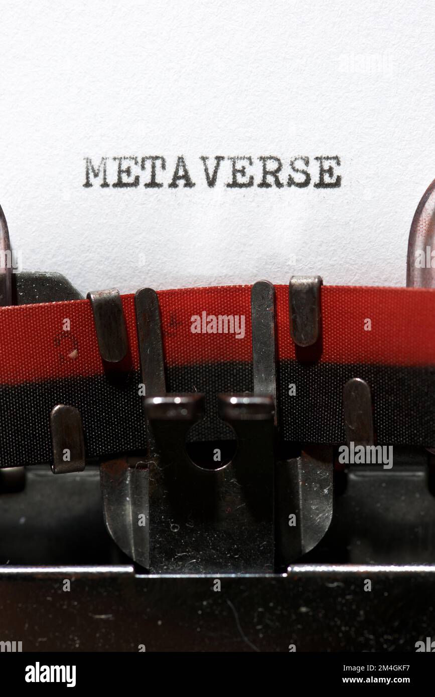 Metaverse word written with a typewriter. Stock Photo