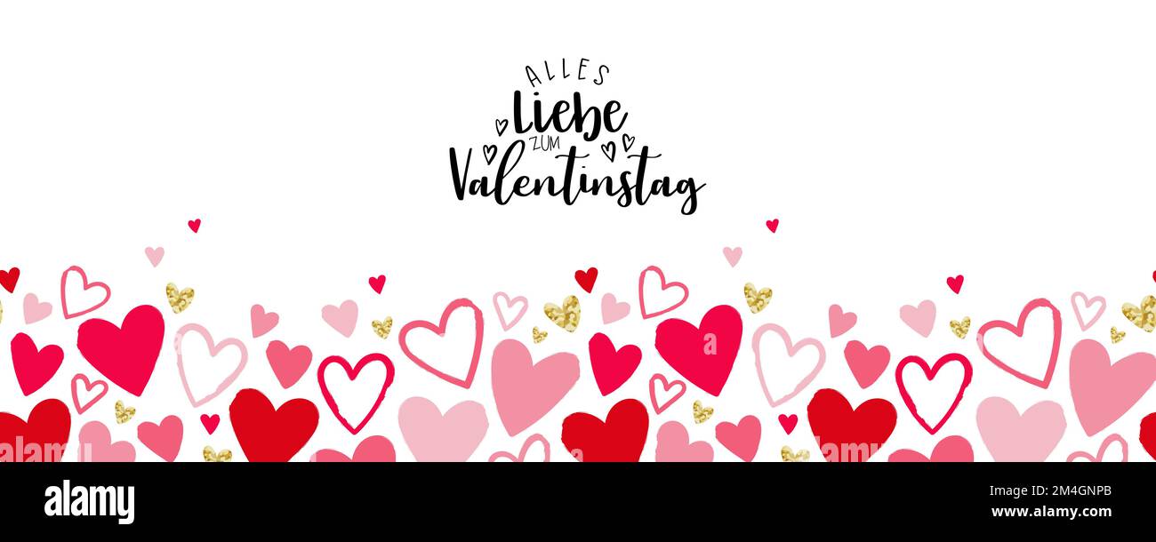 Valentines day german language lettering "Be my Valentine", lovely