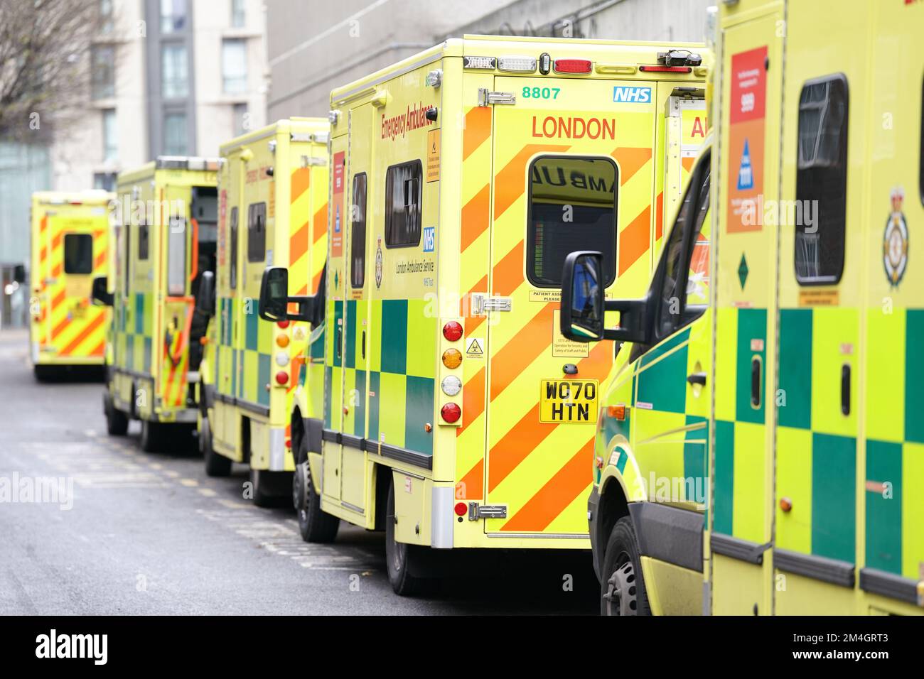 Ambulances Parked Outside Waterloo Ambulance Station In London As ambulances-parked-outside-waterloo-ambulance-station-in-london-as
