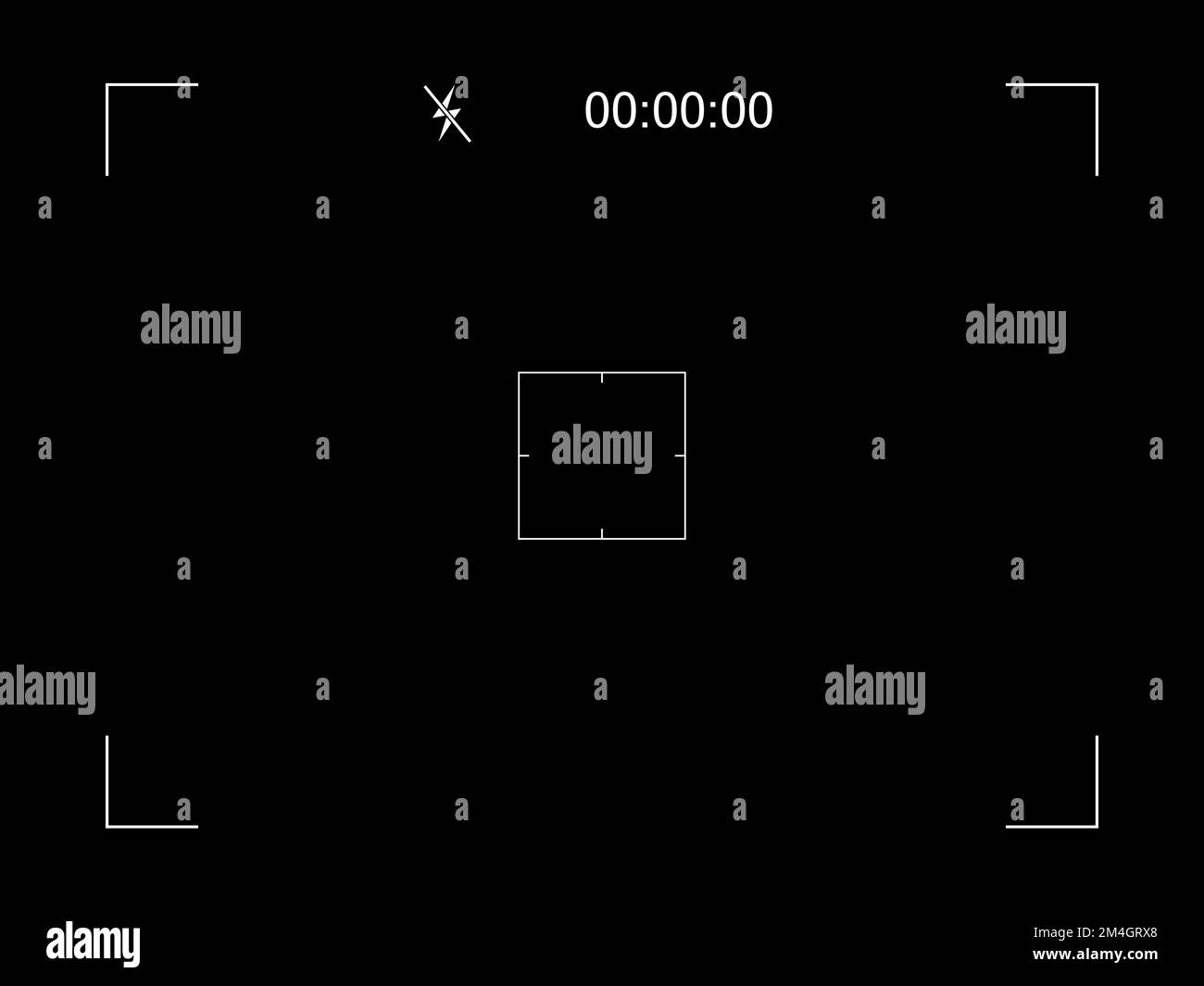 Vector black background with camera recording screen. Viewfinder vector