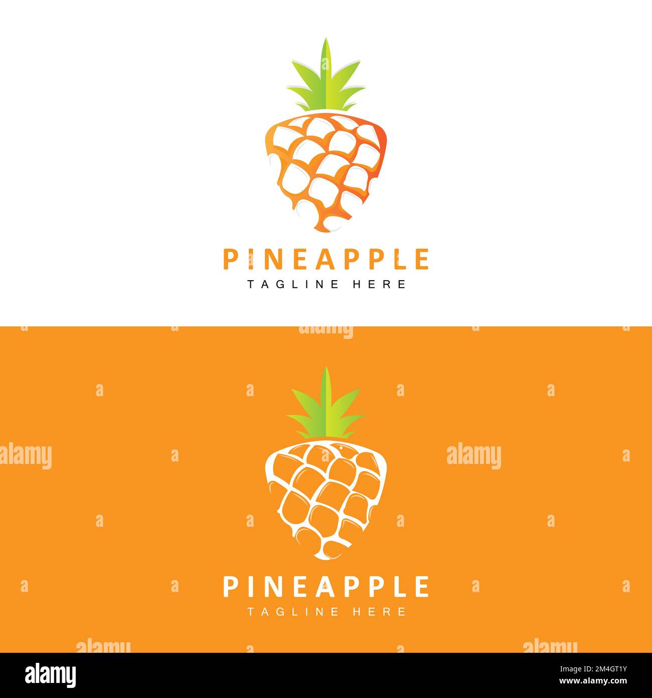 Pineapple Logo Design, Fresh Fruit Vector, Plantation Illustration