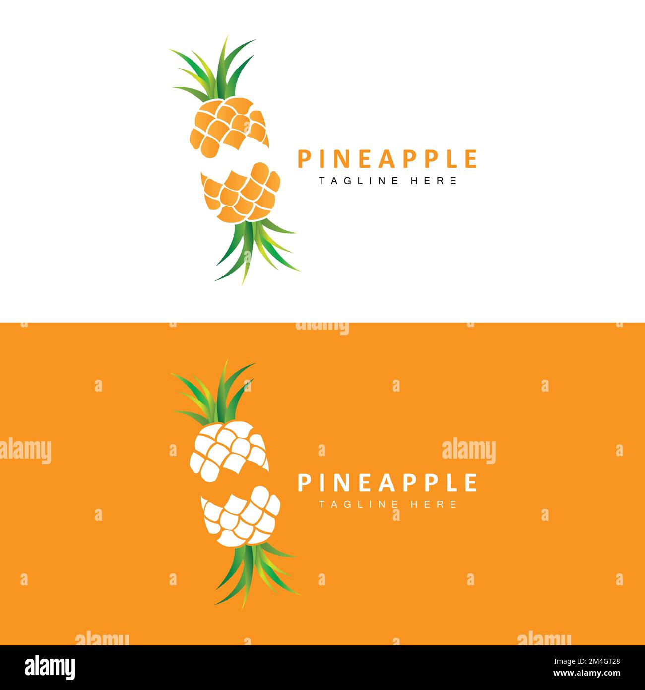 Pineapple Logo Design, Fresh Fruit Vector, Plantation Illustration