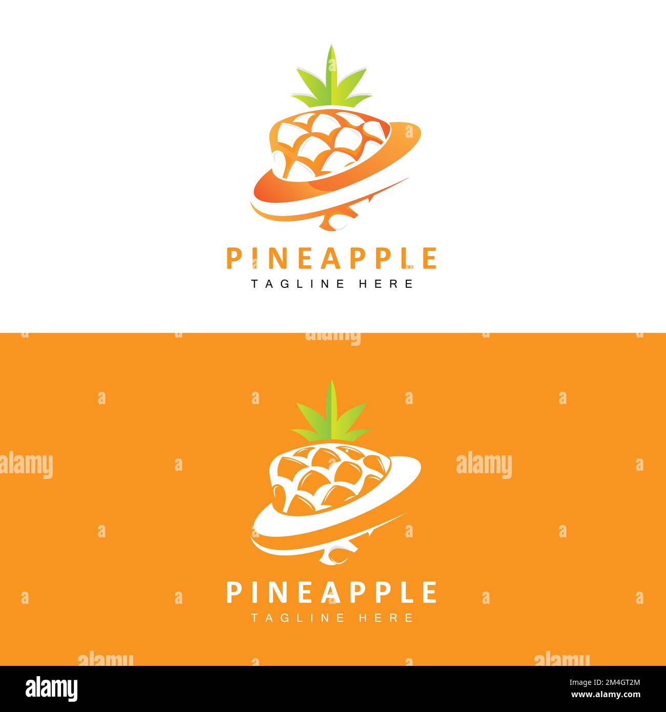 Pineapple Logo Design, Fresh Fruit Vector, Plantation Illustration
