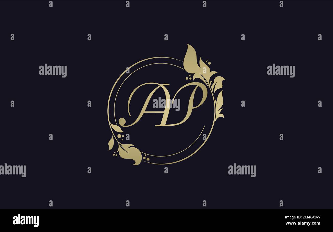 Golden circle leaf and beauty logo circle design vector. Beauty fashion with leaf. Signature font gold Circle Logo vector Stock Vector