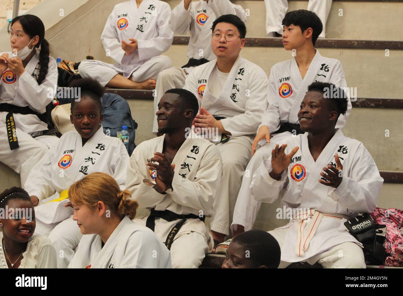 Team supporters cheering their teams during the championship that