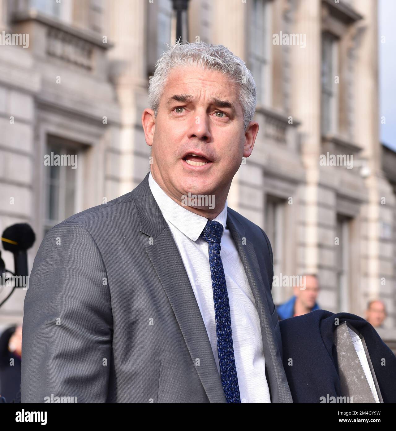 Steve Barclay, Secretary of State for Health and Social Care of the United Kingdom, is seen leaving Cabinet Office, after Cobra meeting. Stock Photo