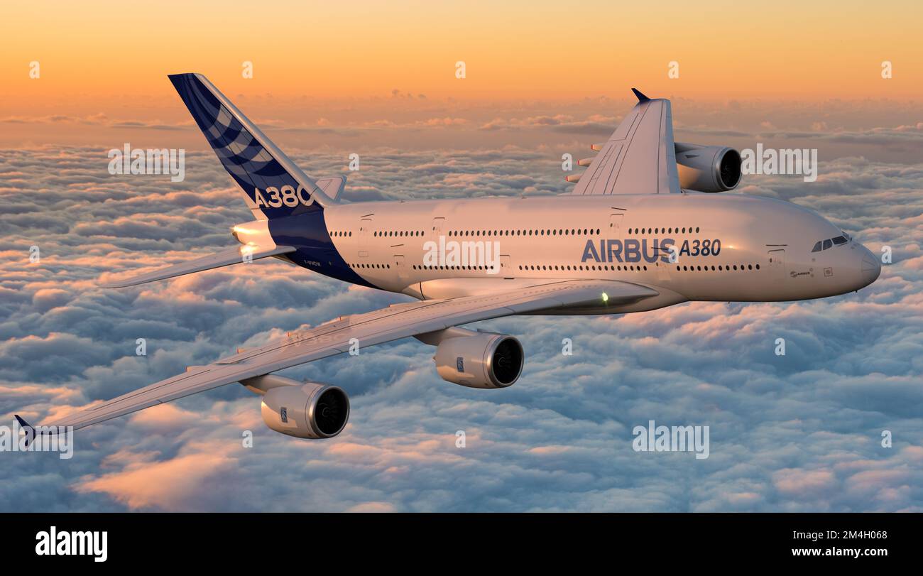 Airbus A380. The world's largest passenger aircraft Stock Photo