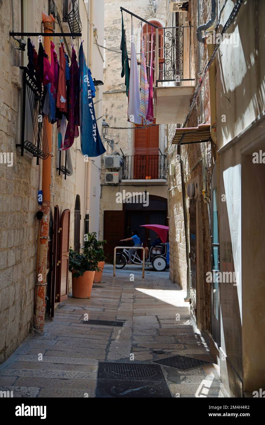 Alley, downtown, Bari, province of Bari, Region of Apulia, Italystreet Stock Photo