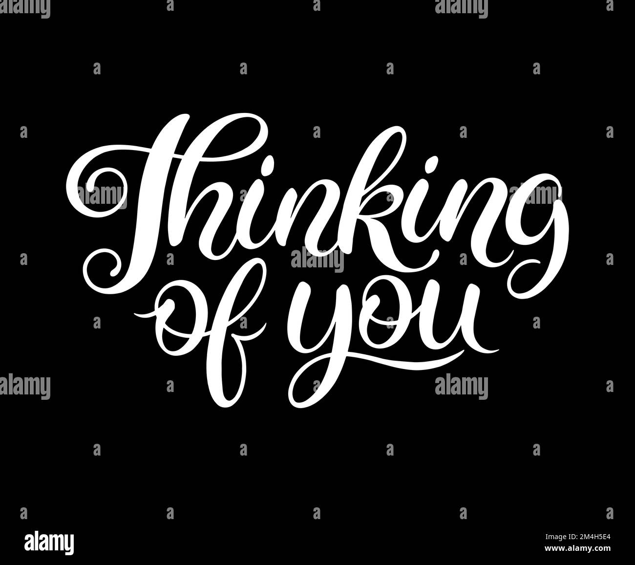 Thinking of you calligraphy vector illustration Stock Vector Image