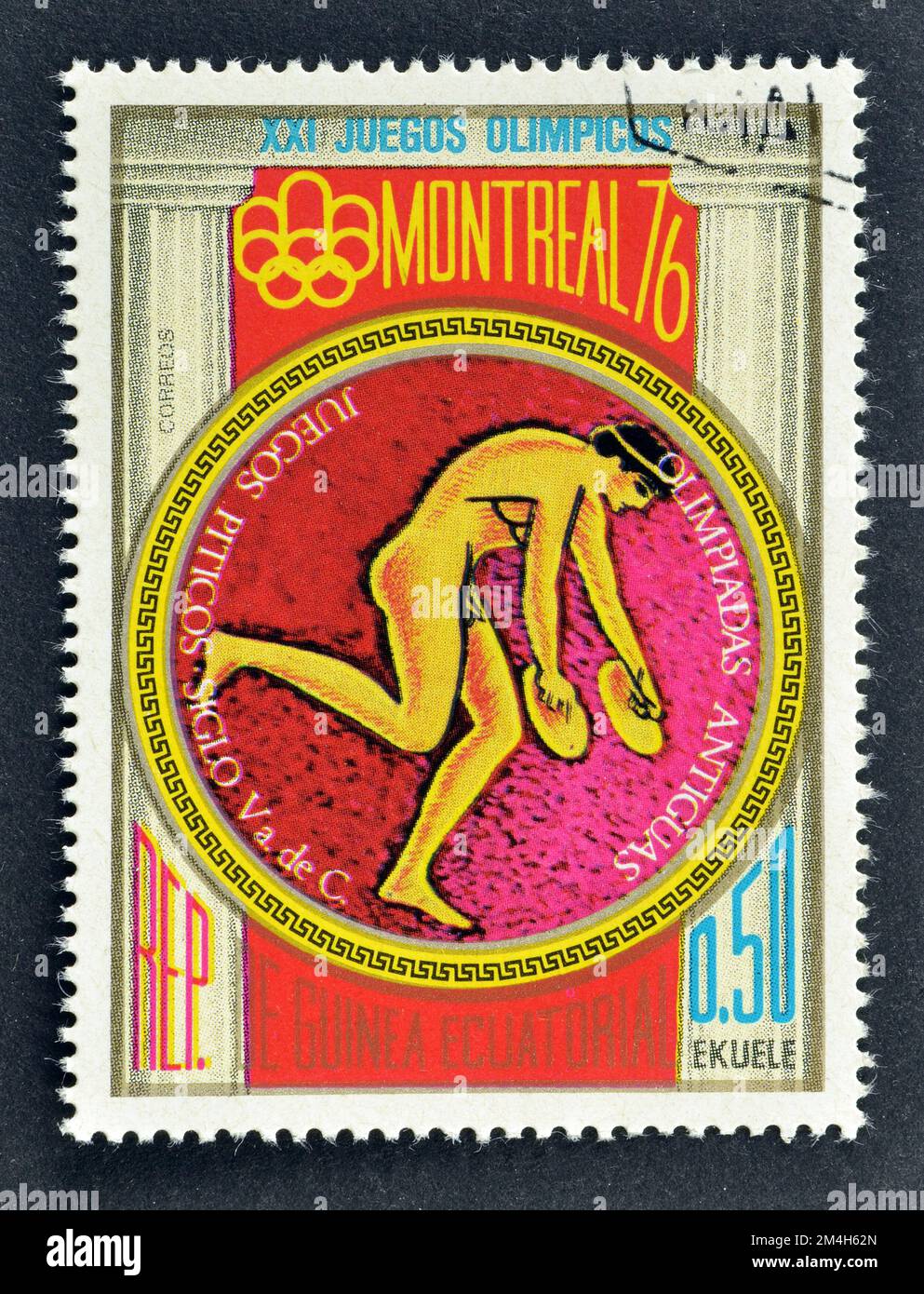 Cancelled postage stamp printed by Equatorial Guinea, that shows Long