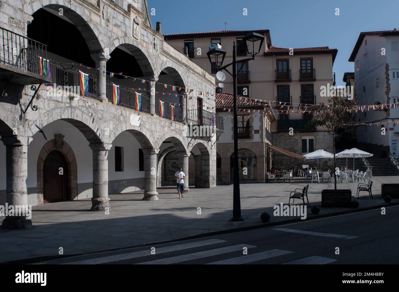 Old Town Hall of the village of Laredo, Cantabria, Spain Stock Photo