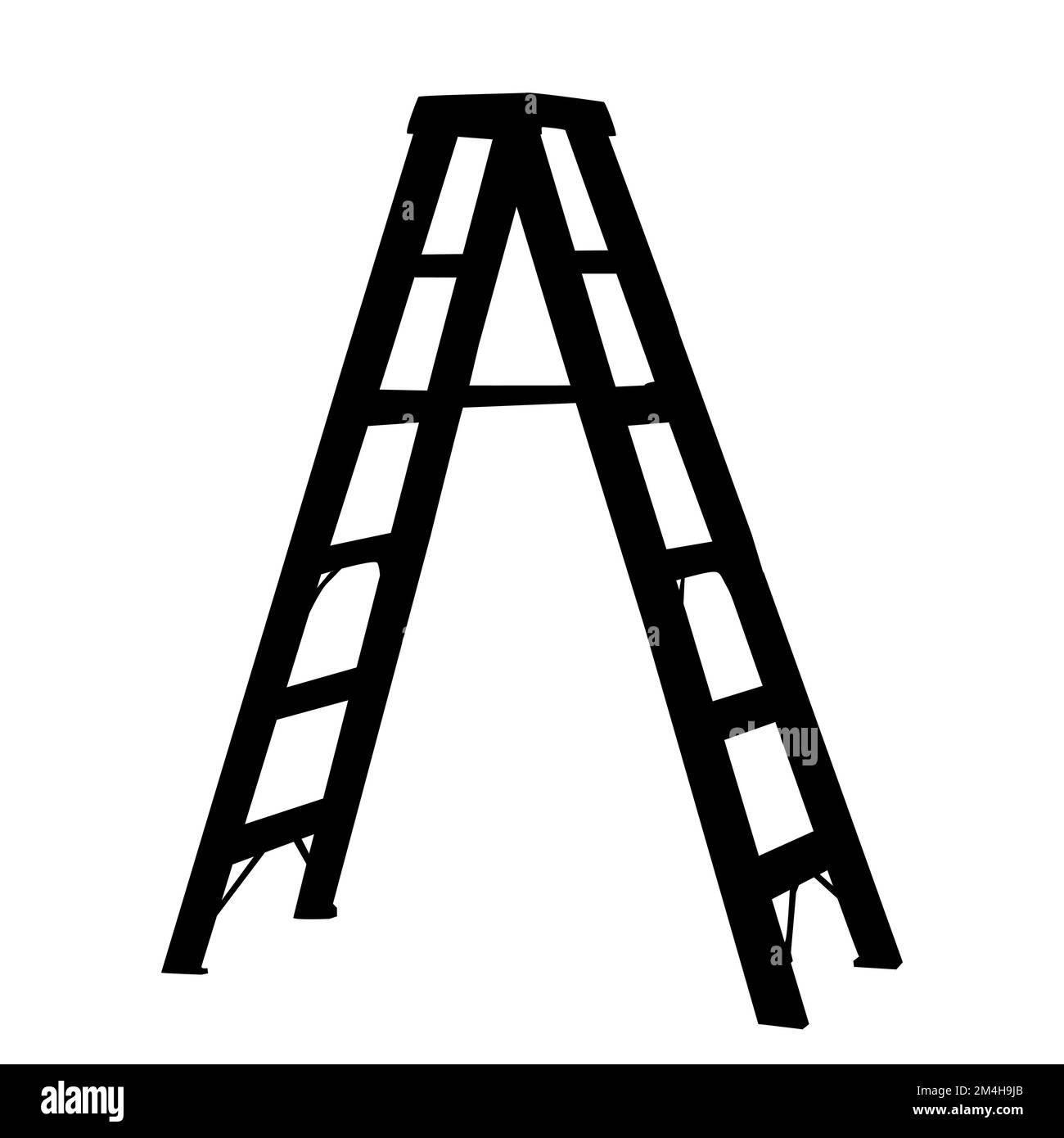 Ladder icon. Aluminium or metal staircase for housekeeping. Stepladder