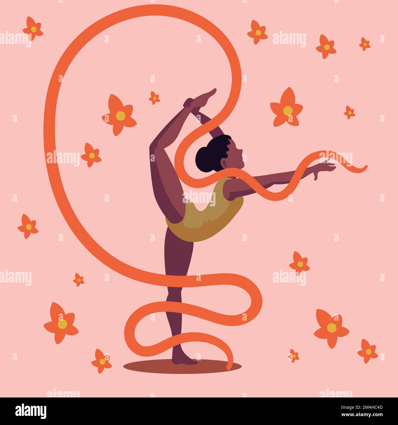 girl gymnast with ribbon Stock Vector Image & Art - Alamy