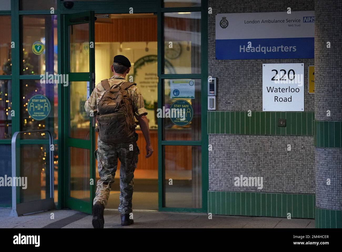 A Military Personnel Enters The Waterloo Ambulance Station In London a-military-personnel-enters-the-waterloo-ambulance-station-in-london