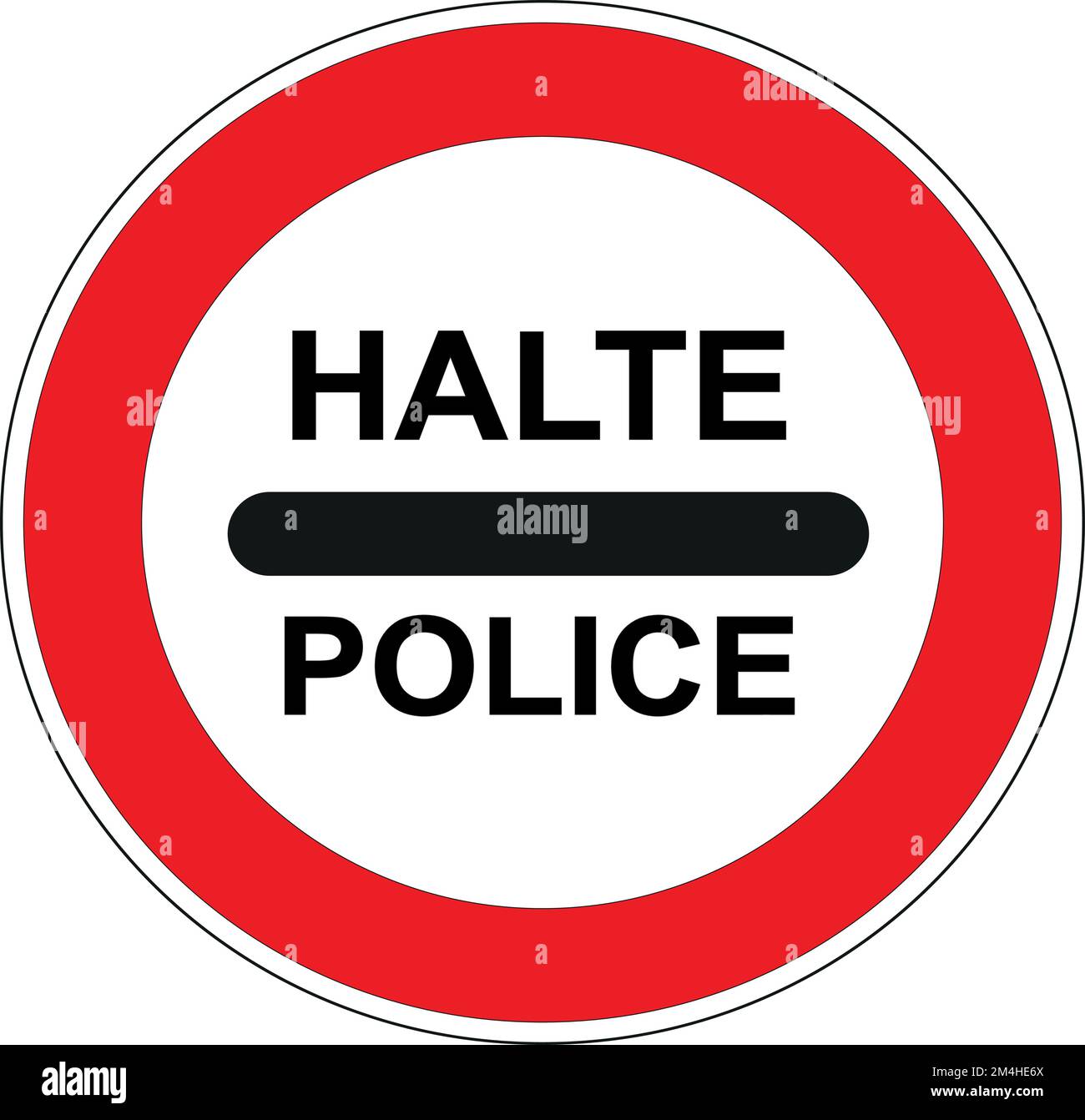 Panneau routier français: Arrêt obligatoire au barrage de police Stock Vector