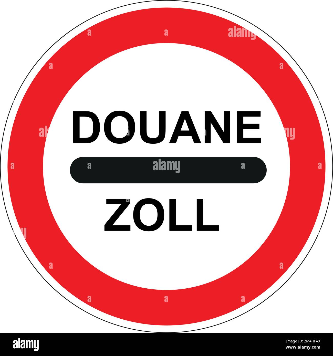 Road sign Obligatory stop at the customs post Stock Vector Image & Art