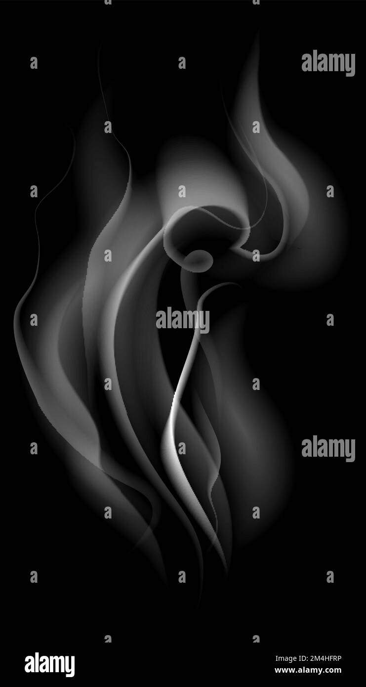 Realistic smoke. Hot air white stream mockup Stock Vector Image & Art