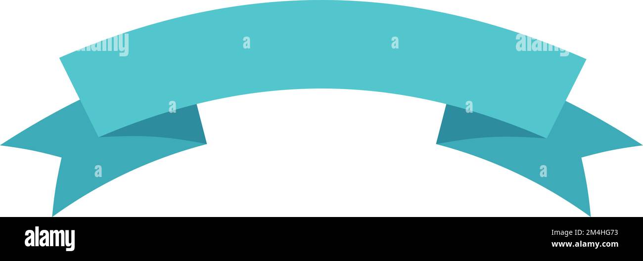 Curved paper ribbon banner. Decorative blue label Stock Vector Image ...