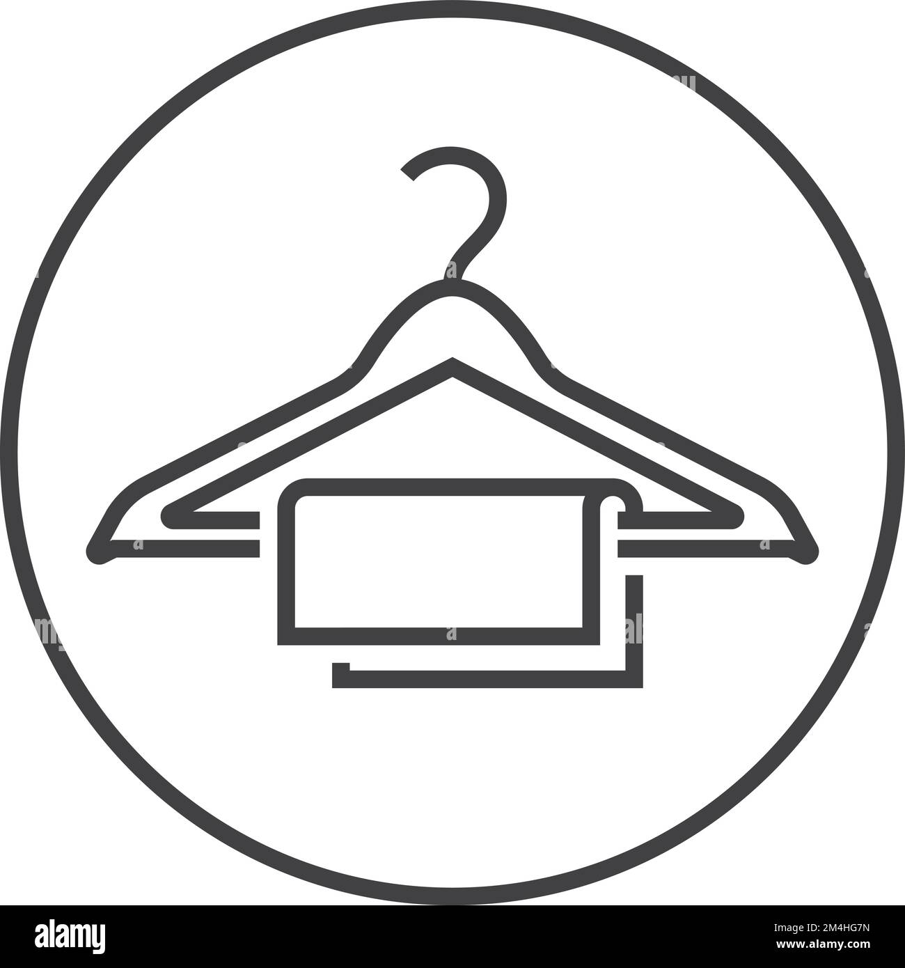 Clothes hanger icon. Round hotel towel symbol Stock Vector