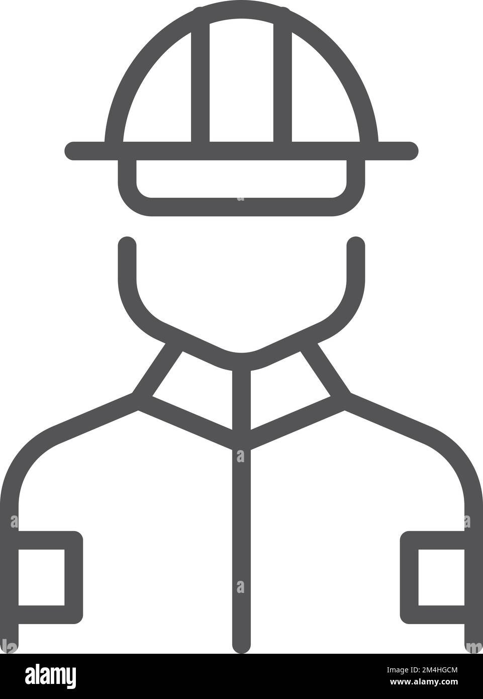 Firefighter icon. Fireman symbol. Man in protection helmet Stock Vector
