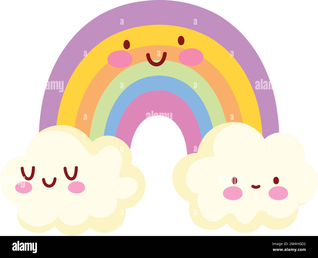 rainbow and clouds kawaii weather Stock Vector Image & Art - Alamy