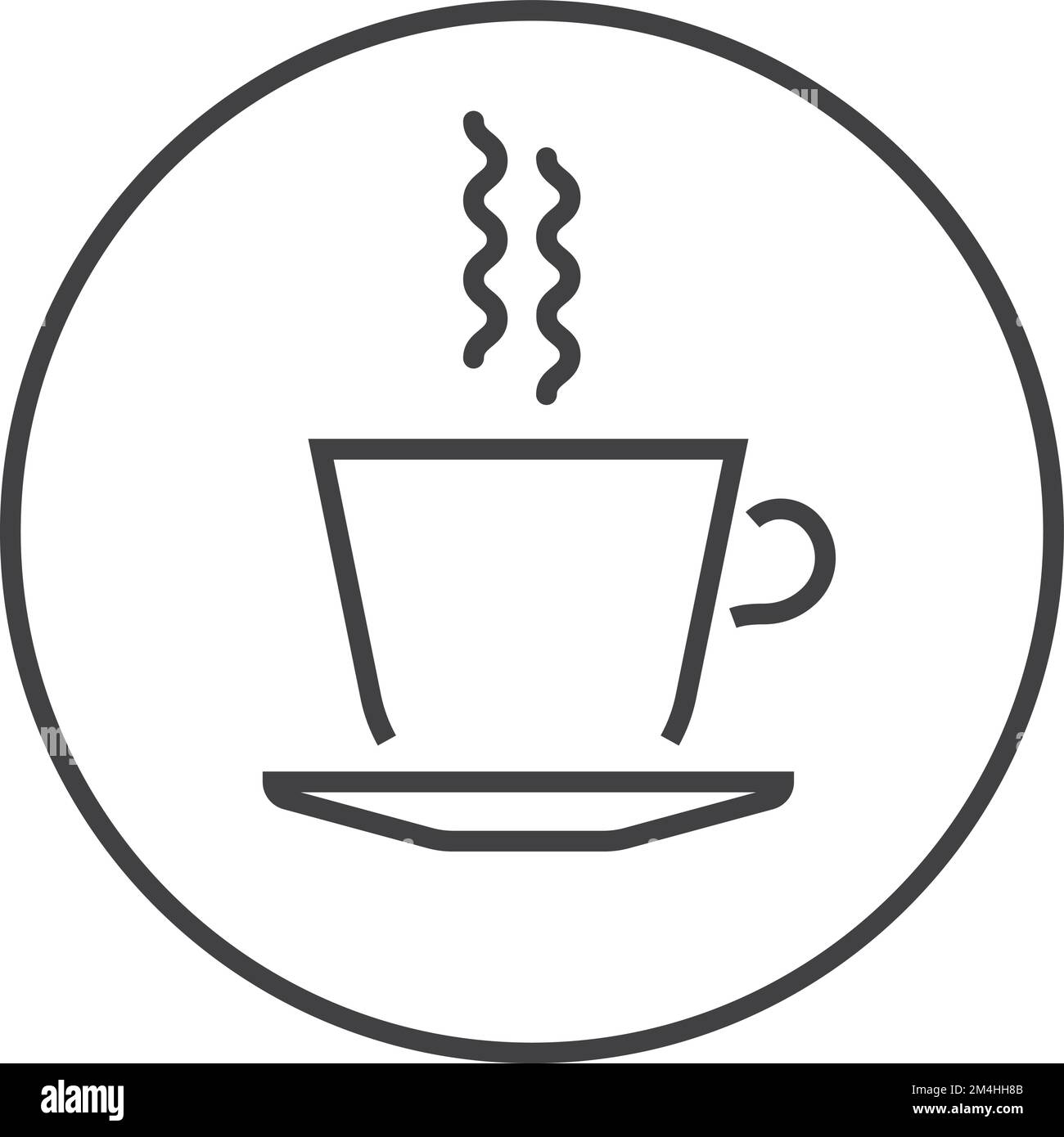 Hot coffee cup icon. Round cafe symbol Stock Vector