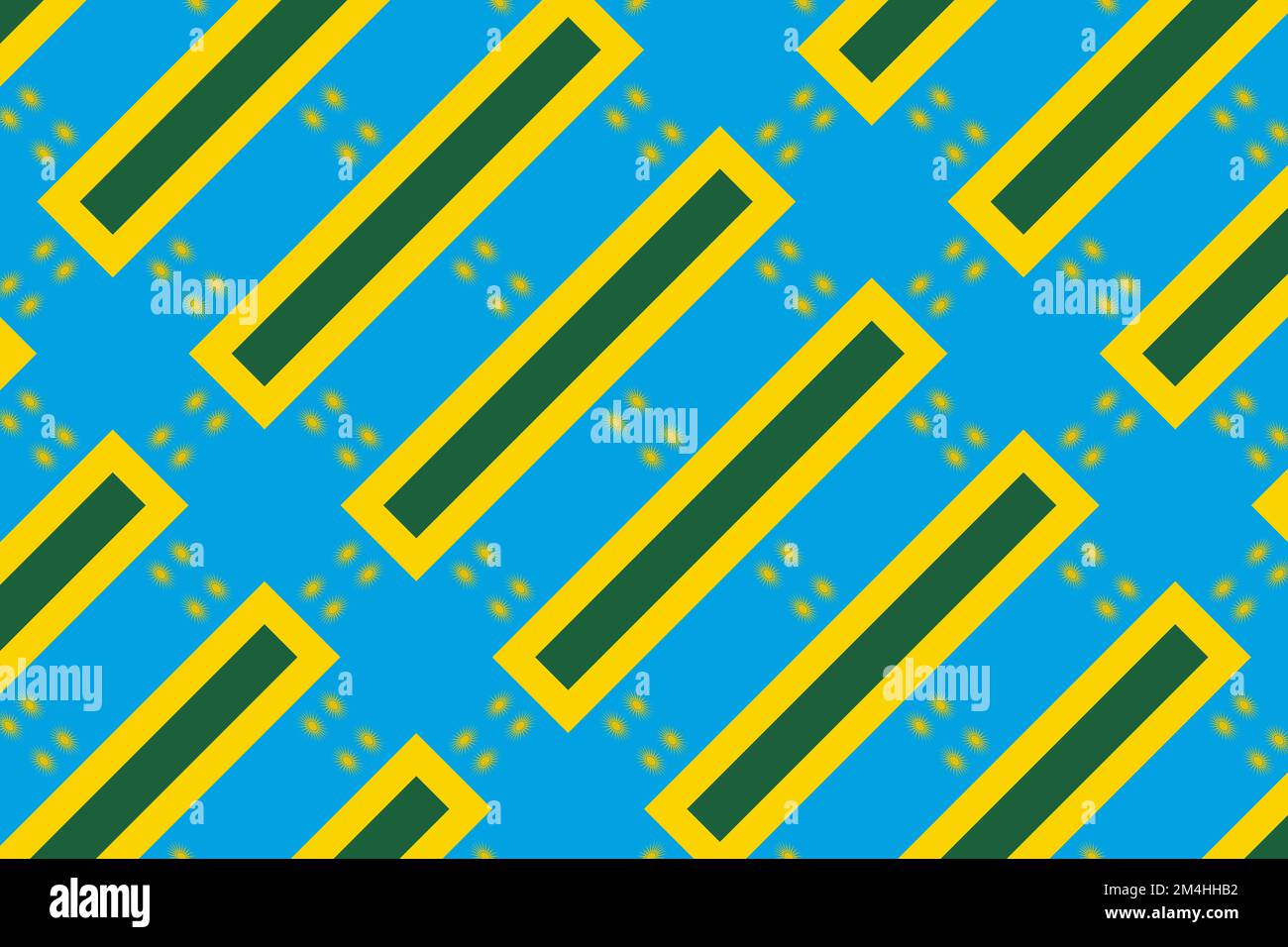 Geometric pattern in the colors of the national flag of Rwanda. The ...